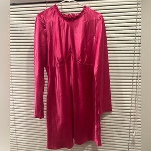 Never Fully Dressed Fuchsia Long Sleeve Dress